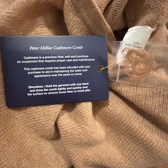 Peter Millar 100% Cashmere Poncho Wrap Texas A&M Logo Camel Tan NWT Luxury Soft - Picture 7 of 9